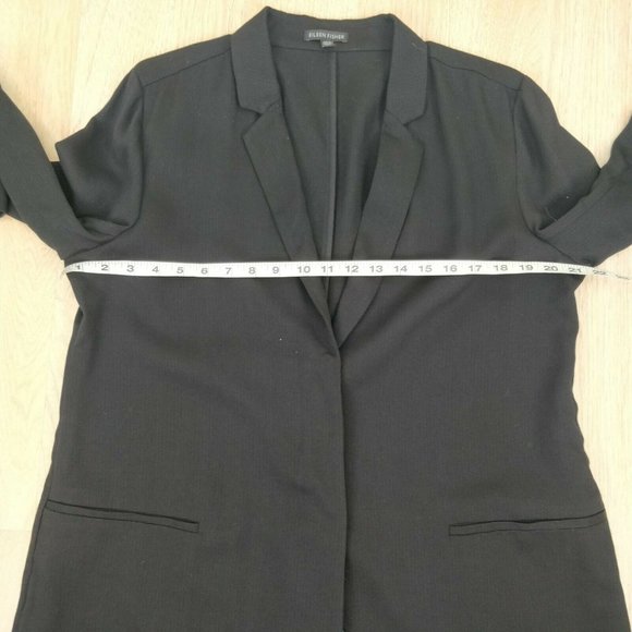 $375 EILEEN FISHER Size M Tencel Lyocell Button Front V-Neck Long Jacket Coat . - Picture 5 of 10